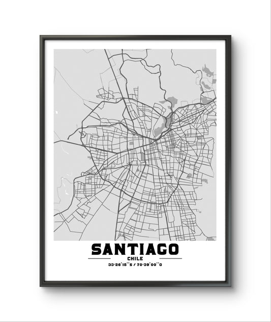Cuadro Mapa de Santiago